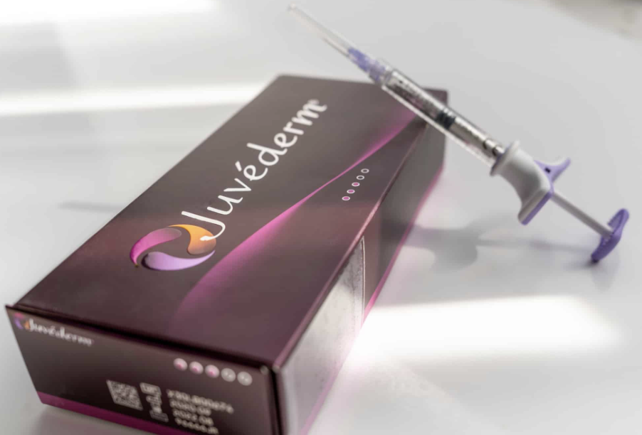 Juvederm dermal filler box with a pre-filled syringe