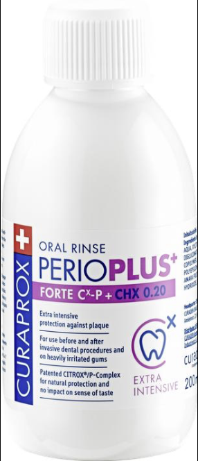 Curaprox Perio Plus Forte oral rinse with chlorhexidine 0.20