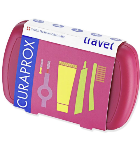 Curaprox pink travel set case
