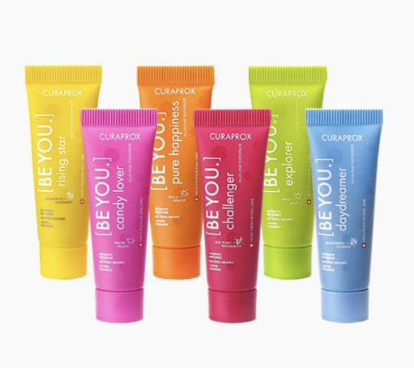Curaprox BE YOU mini toothpaste set with six flavours